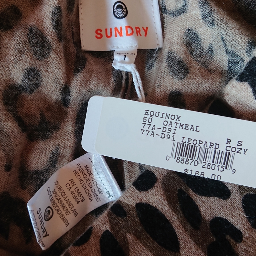 SUNDRY Cashmere Wool Leopard Sweatpants - Picture 9 of 10